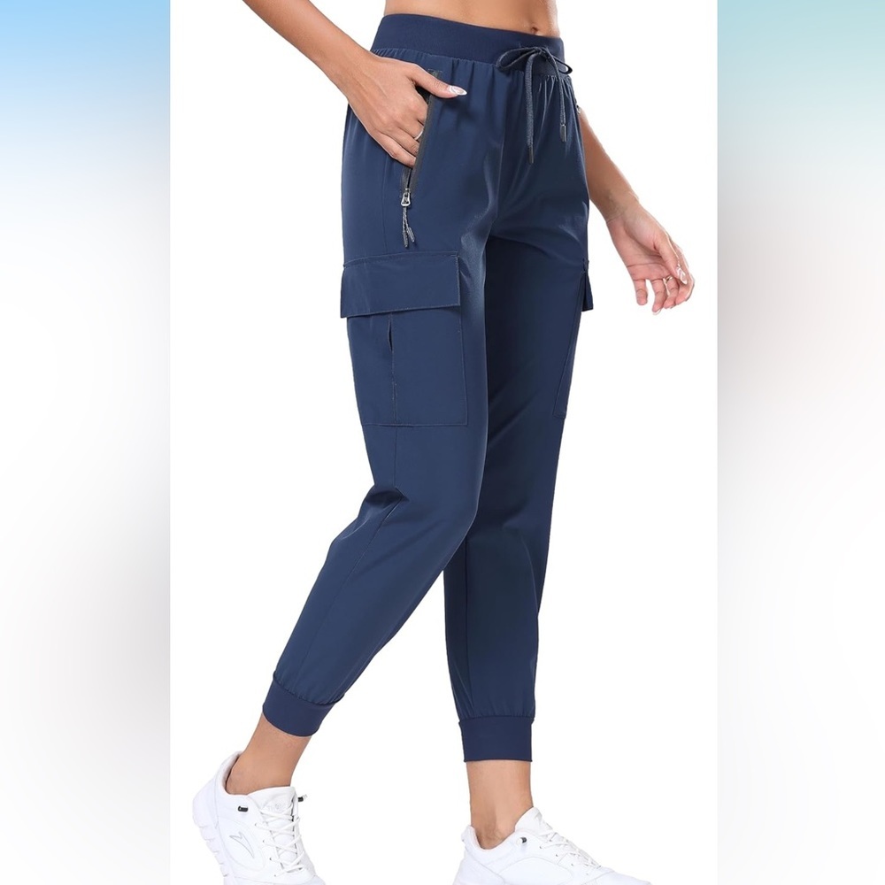 Women’s Cargo Navy Blue Jogger Pants Lightweight Quick Dry Athletic Size XXXL